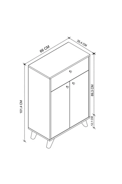 Bofigo 2 Kapaklı Çok Amaçlı Dolap Çekmeceli Çok Amaçlı Mutfak Dolabı Ezgi Beyaz - Resim 8