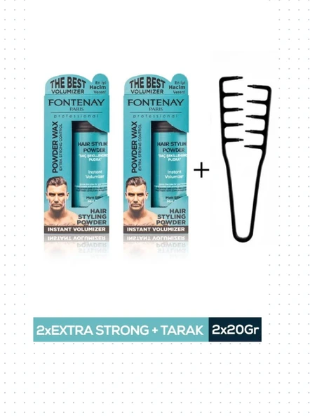 Fontenay Saç Şekillendirici Pudra Toz Wax Matt Effect 20gr X2 + Mucizevi Saç Tarağı 3'lü Set ürün görseli