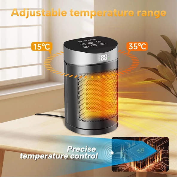 500W PTC Alan Isıtıcı, Uzaktan kumandalı Elektrikli ısıtıcı - Resim 3