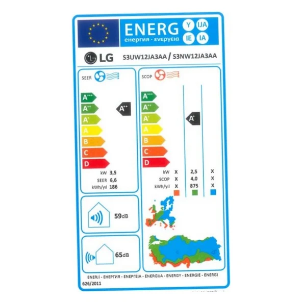 LG S3NW12JA3AA Dual Eco 12.000 Btu A++ Enerji Sınıfı Klima Beyaz - Resim 3