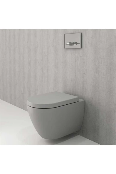 Venezia Asma Klozet Kanalsız Mat Gri Kapak Hariç 1295-006-0128 - Resim 2