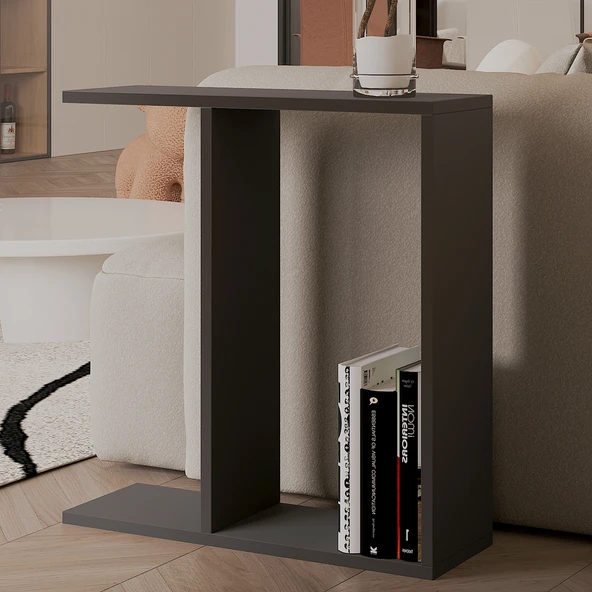 Lotus Modern Yan Sehpa – Kitaplıklı ve Dekoratif Tasarım - Resim 3