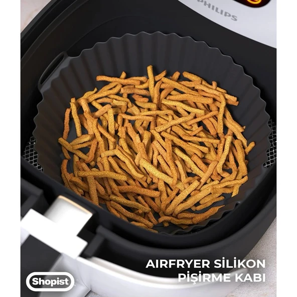 Jindar Life Jındar Life Airfryer Silikon Pişirme Kabı Hava Fritözü Kabı Airfryer Aksesuar Tüm Airfryer'lara Uyumlu - Resim 3