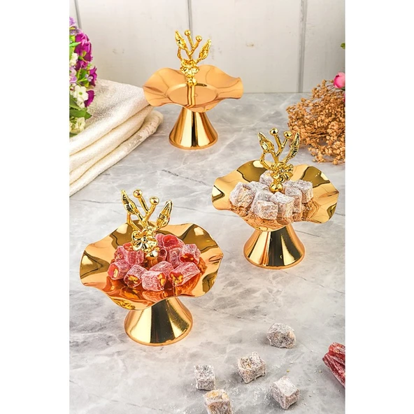 Jindar Life Japongülü Gold Lokumluk Sunumluk Kahve Yanı 6 Adet. - Resim 4