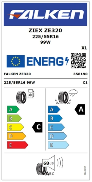 Falken 225/55 R16 TL 99W XL ZIEX ZE320 Oto Yaz Lastiği (Üretim Tarihi:2025) - Resim 2