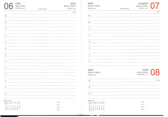 Liz Ajanda 14x20 Günlük Cilt Bezli Buz Mavi hafta sonları birleşik - Resim 2