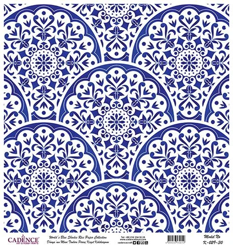 Dünyanın Mavi Tonları Pirinç Dekopaj Kağıdı - K-029 ürün görseli