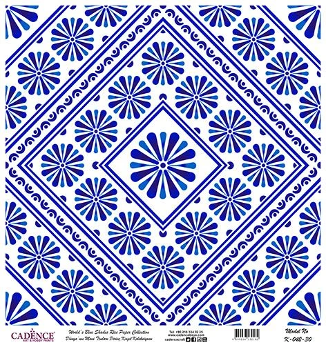 Dünyanın Mavi Tonları Pirinç Dekopaj Kağıdı - K-042 ürün görseli