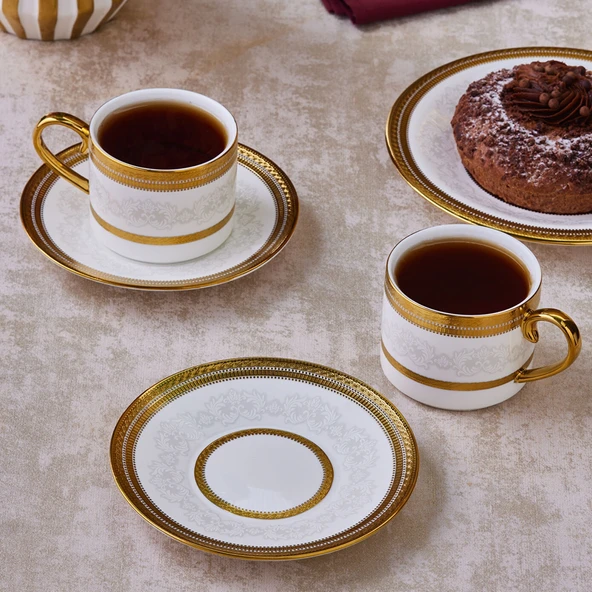 Karaca Royal Bone Charlotte 2 Kişilik Çay Fincan Takımı ürün görseli 1