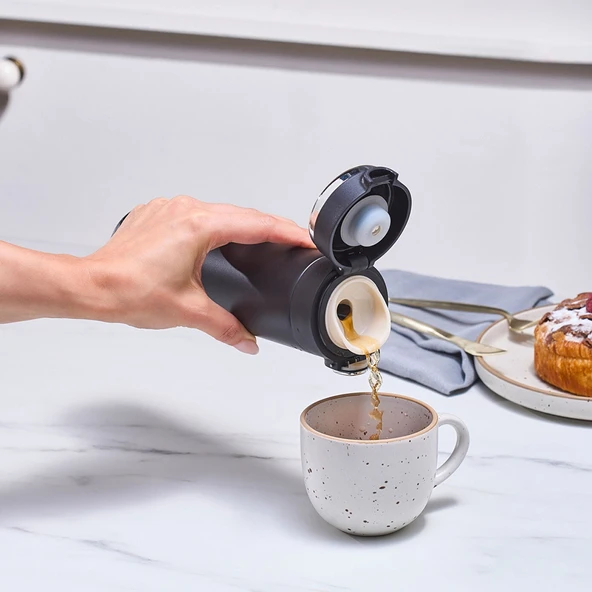 Karaca Etro Sızdırmaz Çelik Dijital Termos 480 ml Siyah - Resim 2