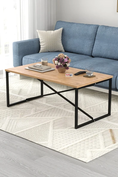 Bofigo Orta Sehpa Yan Sehpa Dekoratif Sehpa Metal Sehpa Hermes Çam - Resim 5