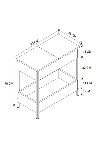 Bofigo Yan Sehpa Koltuk Yanı Sehpa Koltuk Sehpası Orta Sehpa Çam - Resim 4