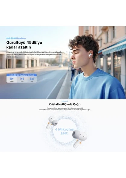 QCY Melobuds N30 ANC TWS Beyaz Kulak İçi Bluetooth Kulaklık - Resim 7