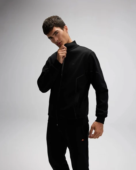 Ellesse EM545 Erkek Siyah Önden Fermuarlı Sweat - Resim 3