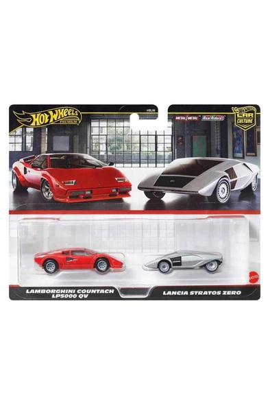 Hot Wheels Premium Car Culture 2'li Paket Lamborghını Countach LP5000 QV & Lancıa Stratos Zero HBL96 JBL02 ürün görseli 1