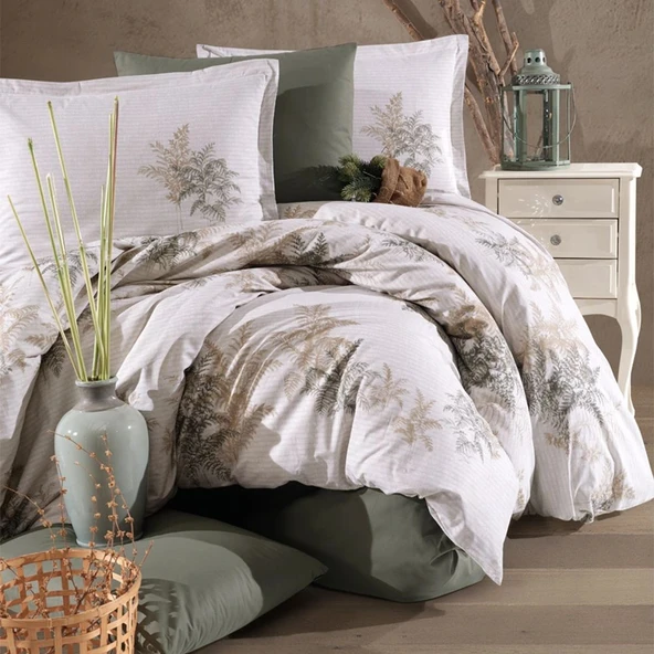 Clasy Ranforce %100 Pamuk Tek Kişilik Nevresim Virele V1 Yeşil - Resim 3