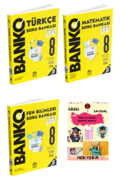 MODEL EĞİTİM YAYINLARI 8. Sınıf Banko Türkçe Matematik Fen Bilimleri Soru Bankası ürün görseli