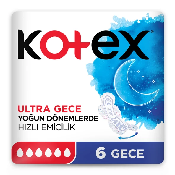 Kotex Ultra Gece 6'lı Gece Hiyenik Ped x 3x - Resim 2