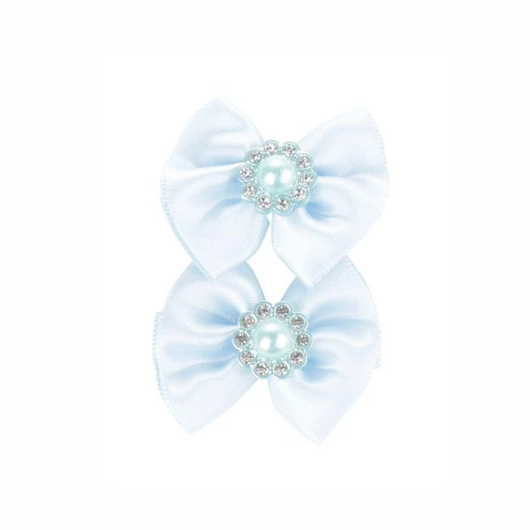 M-Pets Glam Fiyonklu Kedi ve Köpekler İçin Aksesuar Toka Mavi - Resim 2