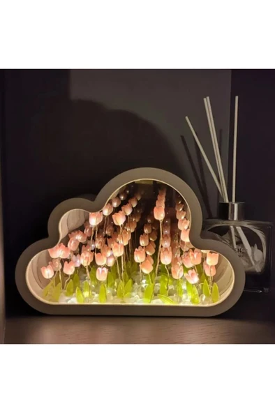 Ofisinn Bulut Ayna Gece Lambası Lale Gece Lambası Küçük Ayna Masaüstü Işık Yayan Süsler ürün görseli