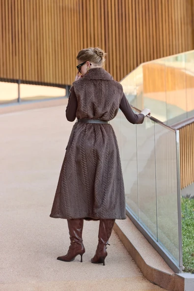 Misswhence Yelek  38700 KAHVERENGİ - Resim 3