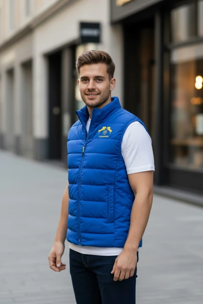 Rüzgar Geçirmez Dik Yaka Fermuar Kapamalı Erkek Yelek - Resim 2