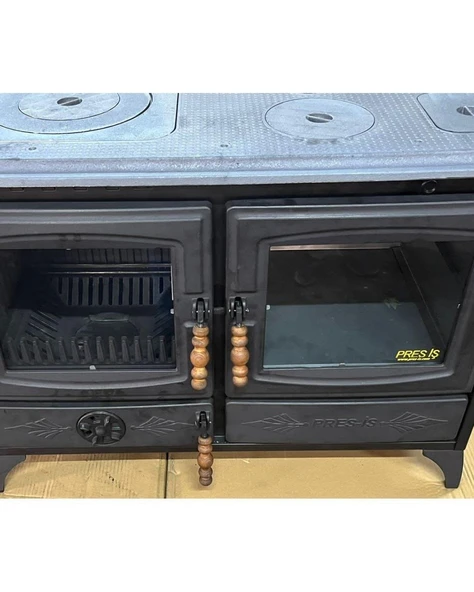 Reyo Stove Halfeti Büyük Camlı Fırınlı Şömine Kuzine Soba - Resim 4