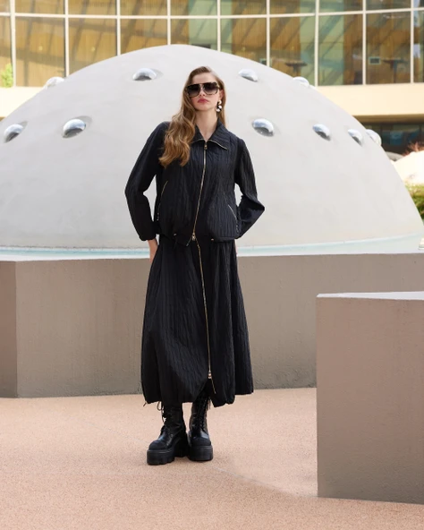 Misswhence Tafta Etek Takım 38216 siyah - Resim 6