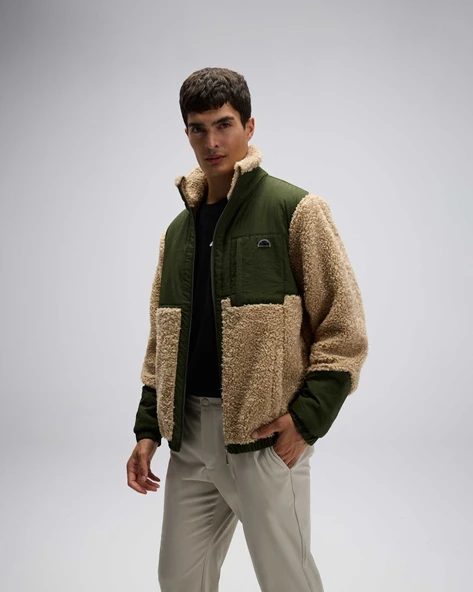 Ellesse Erkek Fermuarlı Polar Bej Mont EM511-BG - Resim 7