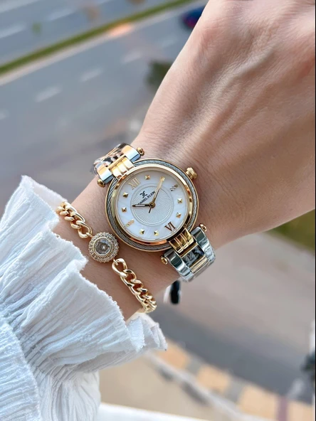 Daniel Klein 2 Yıl Garantili Çelik Kordon 30 Mt Suya Dayanıklı Kadın Kol Saati+Bileklik BF.G.10070.3 - Resim 2