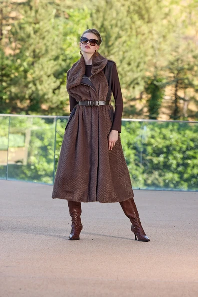 Misswhence Yelek  38700 KAHVERENGİ - Resim 6