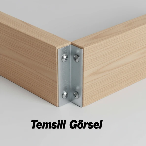 25 Adet Metal L Köşebent 40x20x20 mm Vida Setli Mobilya Dolap Raf Bağlantı Sabitleme Aparatı - Resim 4