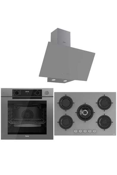 Ferre STEAM PLUS 75 SERİSİ 3LÜ CAM ANKASTRE SET (QEP64CPR-RS038-D079) ürün görseli