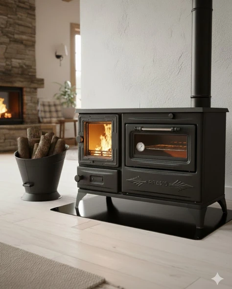 Reyo Stove Kırkgöze Büyük Camlı Fırınlı Şömine Soba - Resim 2