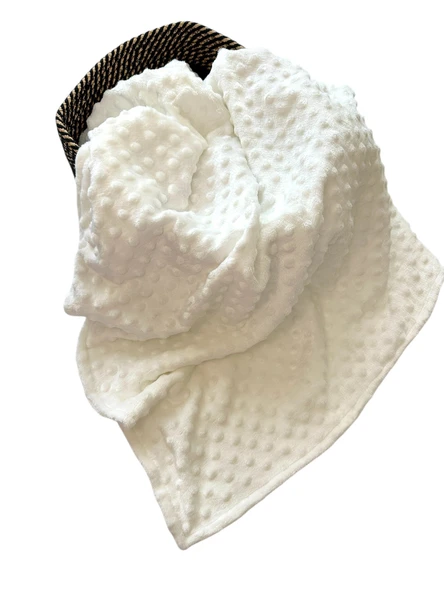 Beyaz Çift Taraflı Nohut Bebek Battaniyesi ürün görseli