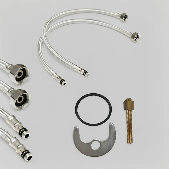 Mutfak Evye Bataryası Krom 360 Derece Döner Başlıklı Dayanıklı Su Tasarruflu Lavabo Musluğu - Resim 5