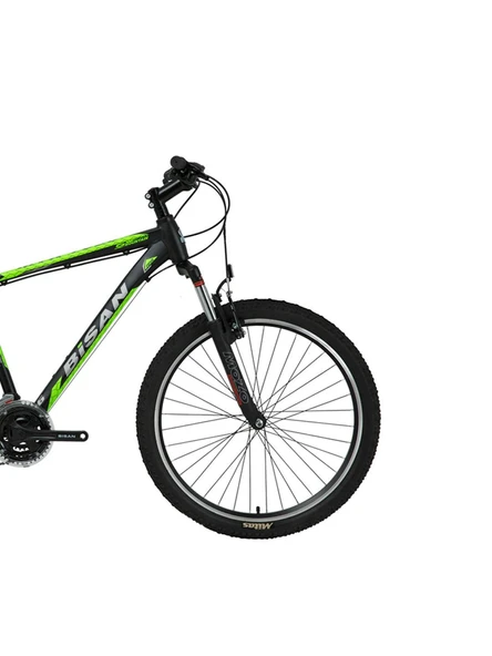 Bisan MTX7050 26 Jant 21 Vites V Fren 43cm Kadro Dağ Bisikleti Siyah / Yeşil - Resim 2