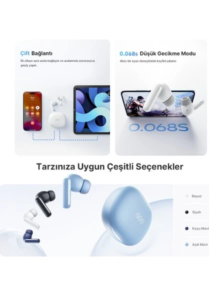 QCY Melobuds N30 ANC TWS Beyaz Kulak İçi Bluetooth Kulaklık - Resim 3