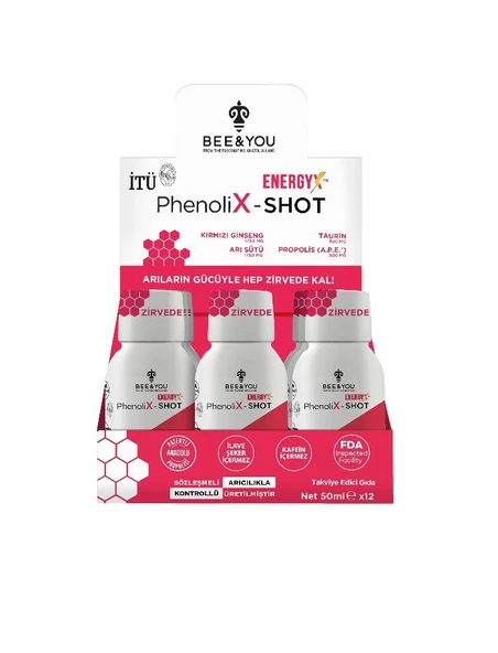 Bee&You PhenoliX-Shot Energy 50 Ml 12'Li Kutu - SKT:03/2028 ürün görseli 1