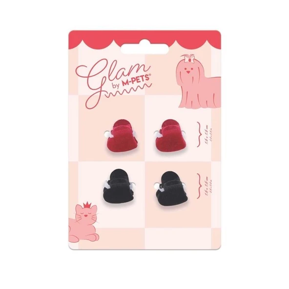 M-Pets Glam Kalpli Kedi ve Köpekler İçin Aksesuar Toka Kırmızı Siyah ürün görseli