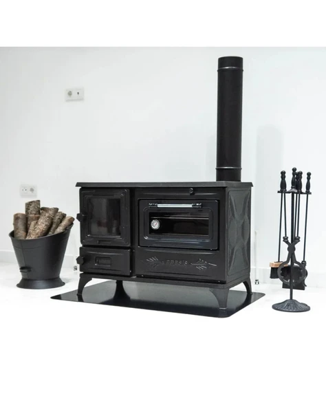 Reyo Stove Kırkgöze Büyük Camlı Fırınlı Şömine Soba - Resim 4