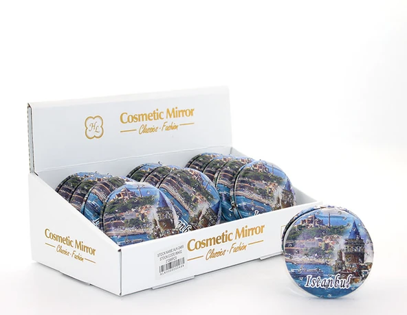 Taşlı İstanbul Tasarımı El Aynası Kalın Model 14 ürün görseli 1