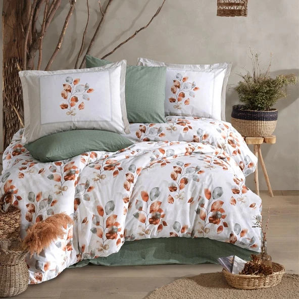 Clasy Ranforce %100 Pamuk Tek Kişilik Nevresim Ruska V1 Mint ürün görseli