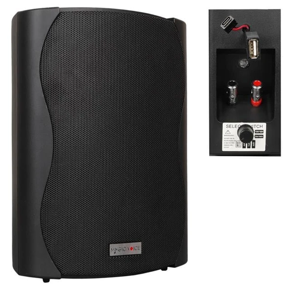 Magicvoice F-LHY6.5S 6.5" (16 CM) Hat Trafolu Duvar Tipi Sütun Hoparlör (30W RMS / 200W Peak - MP3 USB Uyumlu) - Siyah ürün görseli