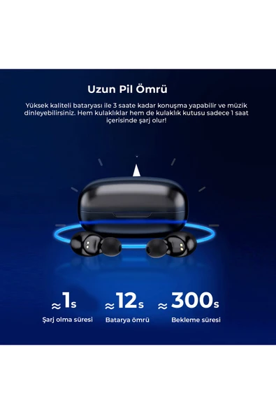 Lenovo Lecoo EW301 TWS Kulak İçi Bluetooth Kulaklık Siyah - Resim 6