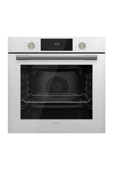 Ferre 2'li Beyaz Cam Ankastre Set Flowart Qms63cb Turbolu - Rs036 Woklu 75cm ocak - Resim 3