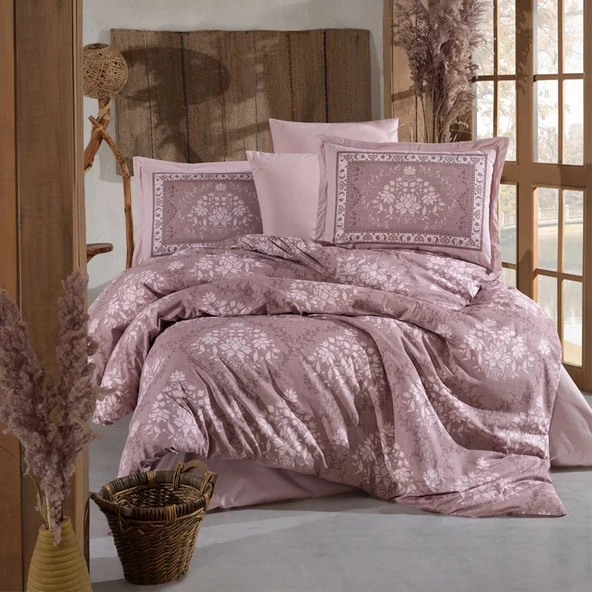 Clasy Ranforce %100 Pamuk Tek Kişilik Nevresim Zahara V1 Kahve - Resim 2