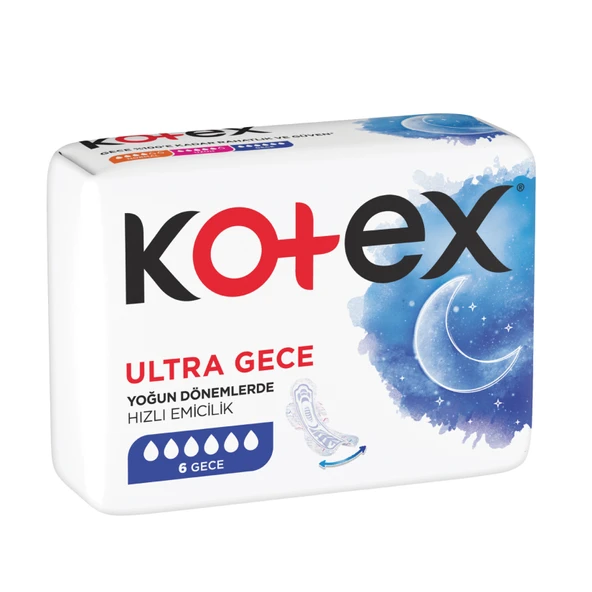 Kotex Ultra Gece 6'lı Gece Hiyenik Ped ürün görseli 1