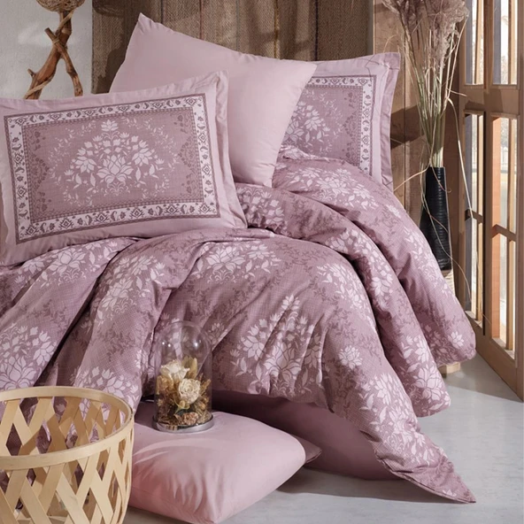 Clasy Ranforce %100 Pamuk Tek Kişilik Nevresim Zahara V1 Kahve - Resim 3