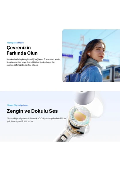 QCY Melobuds N30 ANC TWS Beyaz Kulak İçi Bluetooth Kulaklık - Resim 5